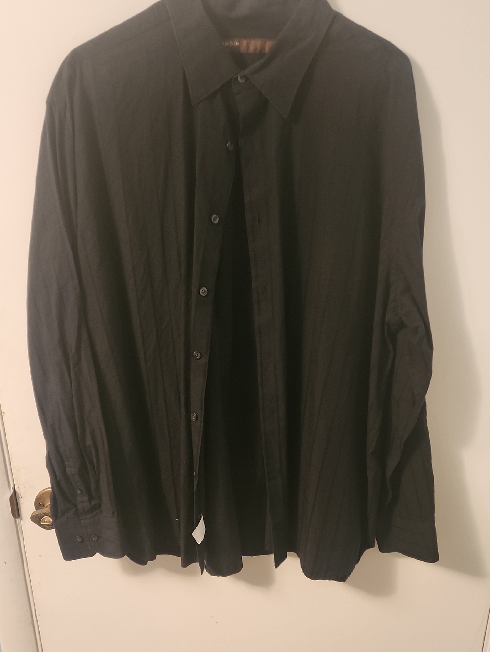 Perry ELLIS Black Men's Long-Sleeve Button-Up Shirt